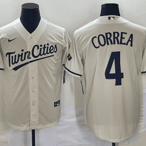 Minnesota Twins #4 Carlos Correa Cream Cool Base Stitched Jersey