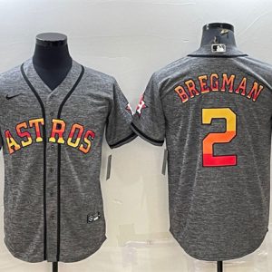 Houston Astros #2 Alex Bregman Gray Cool Base Stitched Baseball Jersey