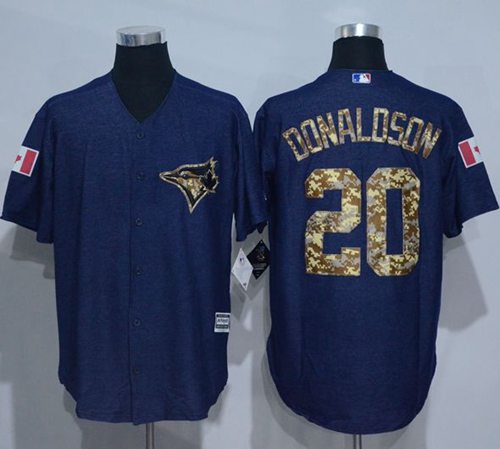 Blue Jays #20 Josh Donaldson Denim Blue Salute To Service Stitched Jersey