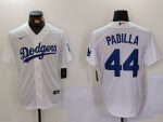 Los Angeles Dodgers #44 Vicente Padilla White Cool Base Stitched Jersey