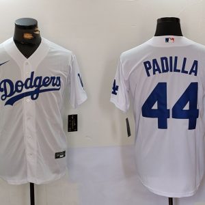 Los Angeles Dodgers #44 Vicente Padilla White Cool Base Stitched Jersey