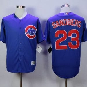Cubs #23 Ryne Sandberg Blue New Cool Base Stitched Jersey