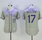 Rockies #17 Todd Helton Grey Flexbase Authentic Collection Stitched Jersey