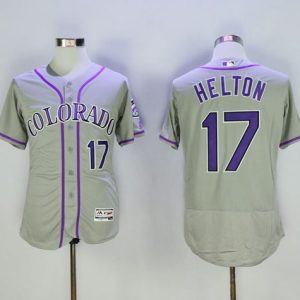 Rockies #17 Todd Helton Grey Flexbase Authentic Collection Stitched Jersey