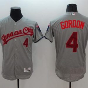 Royals #4 Alex Gordon Grey Fashion Stars Stripes Flexbase Authentic Stitched Jersey