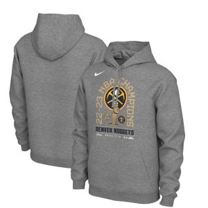 Denver Nuggets Heather Gray 2023 Finals Champions Locker Room Pullover Hoodie