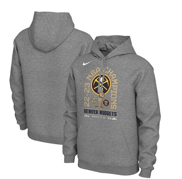 Denver Nuggets Heather Gray 2023 Finals Champions Locker Room Pullover Hoodie