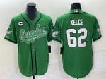 Philadelphia Eagles #62 Jason Kelce Green With C Patch Cool Base Stitched Jersey