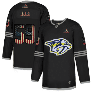 Nashville Predators #59 Roman Josi Grey USA Flag Stitched Jersey