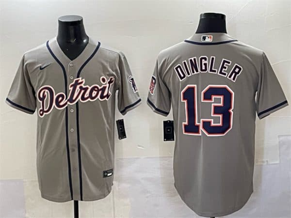 Detroit Tigers #13 Dillon Dingler Gray Cool Base Stitched Jersey
