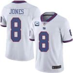 New York Giants 2022 #8 Daniel Jones White With 3-Star C Patch Stitched Jersey