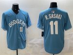 Los Angeles Dodgers #11 Roki Sasaki Light Blue Limited Stitched Jersey