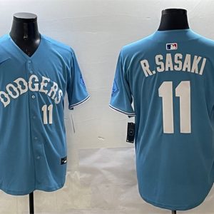 Los Angeles Dodgers #11 Roki Sasaki Light Blue Limited Stitched Jersey