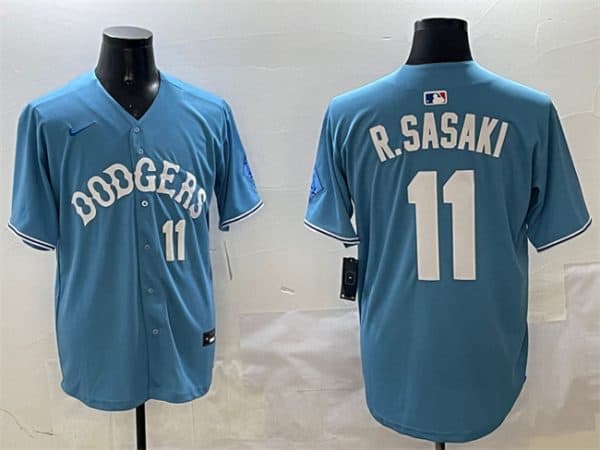 Los Angeles Dodgers #11 Roki Sasaki Light Blue Limited Stitched Jersey