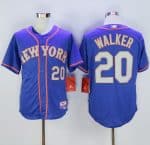 Mets #20 Neil Walker Blue(Grey NO.) Alternate Road Cool Base Stitched Jersey