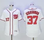 Nationals #37 Stephen Strasburg White Flexbase Authentic Collection Stitched Jersey