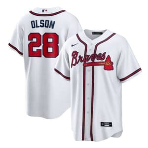 Atlanta Braves #28 Matt Olson White Cool Base Stitched Baseball Jersey