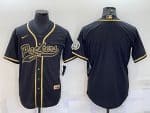 Green Bay Packers Blank Black Gold With Patch Cool Base Stitched Baseball Jersey