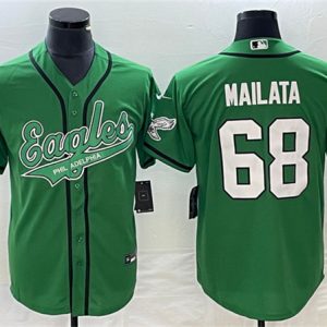 Philadelphia Eagles #68 Jordan Mailata Green Cool Base Stitched Jersey