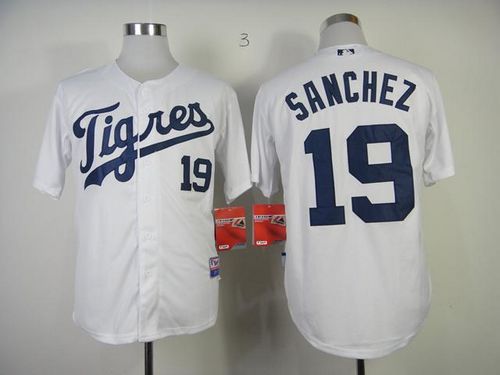 Tigers #19 Anibal Sanchez White "Los Tigres" Stitched Jersey