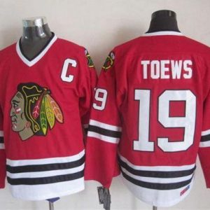 Blackhawks #19 Jonathan Toews Red CCM Throwback Stitched Jersey