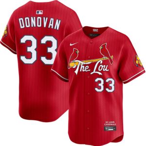 St. Louis Cardinals #33 Brendan Donovan Red 2024 City Connect Limited Stitched Jersey