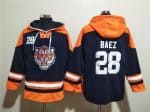 Detroit Tigers #28 Javier B¨¢ez Navy Lace-Up Pullover Hoodie