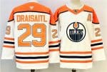 Edmonton Oilers #29 Leon Draisaitl White Orange 2024-25 With A Patch Stitched Jersey