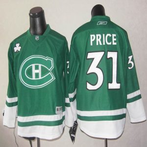 Canadiens St Patty's Day #31 Carey Price Green Stitched Jersey