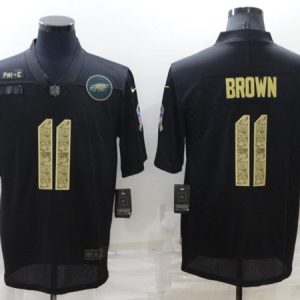Philadelphia Eagles #11 A. J. Brown Black Camo Salute To Service Limited Stitched Jersey