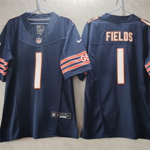 Chicago Bears #1 Justin Fields Navy 2023 F.U.S.E. Vapor Untouchable Limited Stitched Jersey