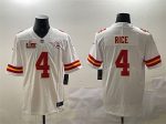 Kansas City Chiefs #4 Rashee Rice White 2025 Super Bowl LIX Patch Vapor Untouchable Limited Stitched Jersey