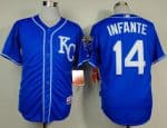 Royals #14 Omar Infante Light Blue Alternate 2 Cool Base Stitched Jersey