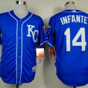 Royals #14 Omar Infante Light Blue Alternate 2 Cool Base Stitched Jersey