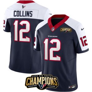 Houston Texans #12 Nico Collins Navy White 2023 F.U.S.E. Vapor Untouchable Limited Stitched Jersey