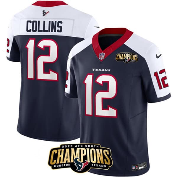 Houston Texans #12 Nico Collins Navy White 2023 F.U.S.E. Vapor Untouchable Limited Stitched Jersey