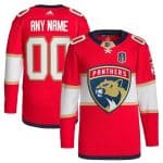 Florida Panthers Custom Red 2024 Stanley Cup Final Patch Stitched Jersey