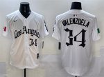 Los Angeles Dodgers #34 Fernando Valenzuela White Mexico 2025 LA Gothic Style With Fernando Patch Vapor Premier Limited Stitched Jersey