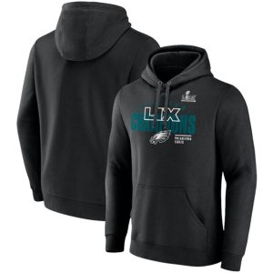 Philadelphia Eagles Black Super Bowl LIX Champions Iconic Victory Fleece Pullover Hoodie