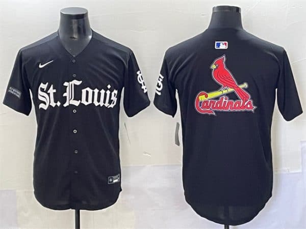 St. Louis Cardinals Team Big Logo Black 'Gothic Legacy Edition' Vapor Premier Limited Stitched Jersey