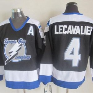 Lightning #4 Vincent Lecavalier Black CCM Throwback Stitched Jersey