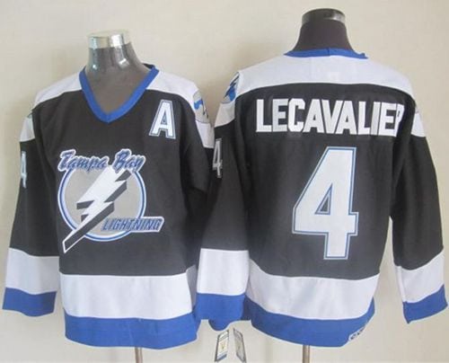 Lightning #4 Vincent Lecavalier Black CCM Throwback Stitched Jersey