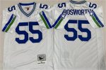 Seattle Seahawks #55 Brian Bosworth White Throwback Football Stitched Jersey