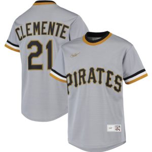 Pittsburgh Pirates #21 Roberto Clemente Gray Stitched Jersey