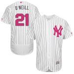 Yankees #21 Paul O'Neill White Strip Flexbase Authentic Collection 2016 Mother's Day Stitched Jersey