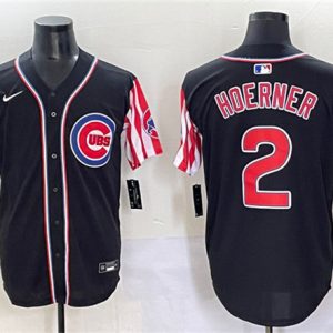 Chicago Cubs #2 Nico Hoerner Black 2025 Independence Day Vapor Premier Limited Stitched Jersey