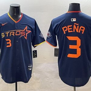 Houston Astros #3 Jeremy Pena Navy 2025 City Connect Limited Stitched Jersey