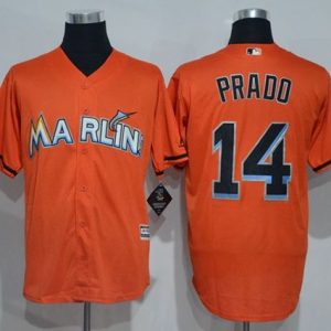 Marlins #14 Martin Prado Orange New Cool Base Stitched Jersey