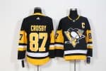 Pittsburgh Penguins #87 Sidney Crosby Black Fashion Gold Stitched Jersey
