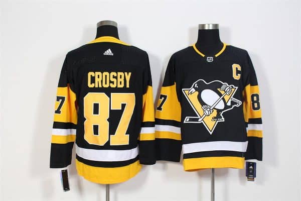 Pittsburgh Penguins #87 Sidney Crosby Black Fashion Gold Stitched Jersey